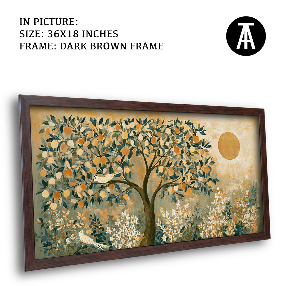 Artwork in Dark Brown Frame