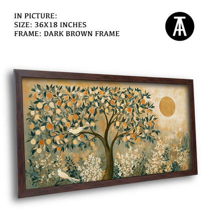 Artwork in Dark Brown Frame
