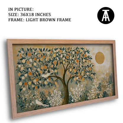 Artwork in Light Brown Frame