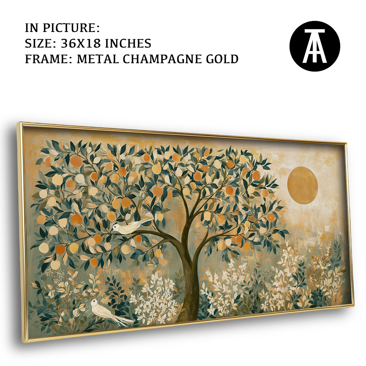 Artwork in Metal Champagne Gold Frame