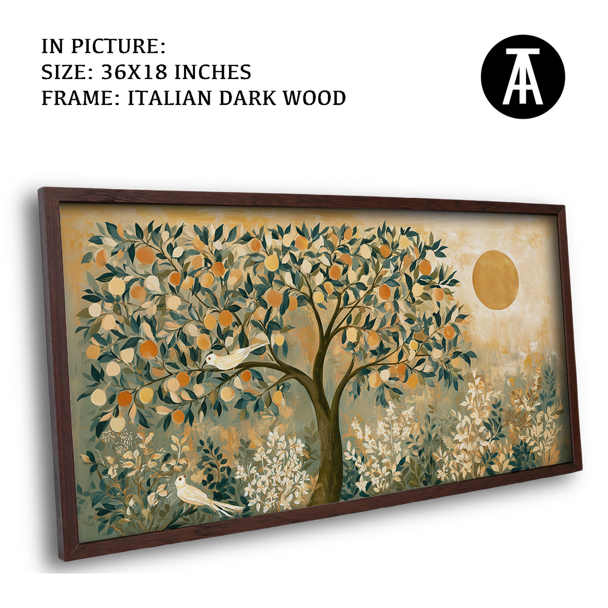 Artwork in Dark Wood Frame
