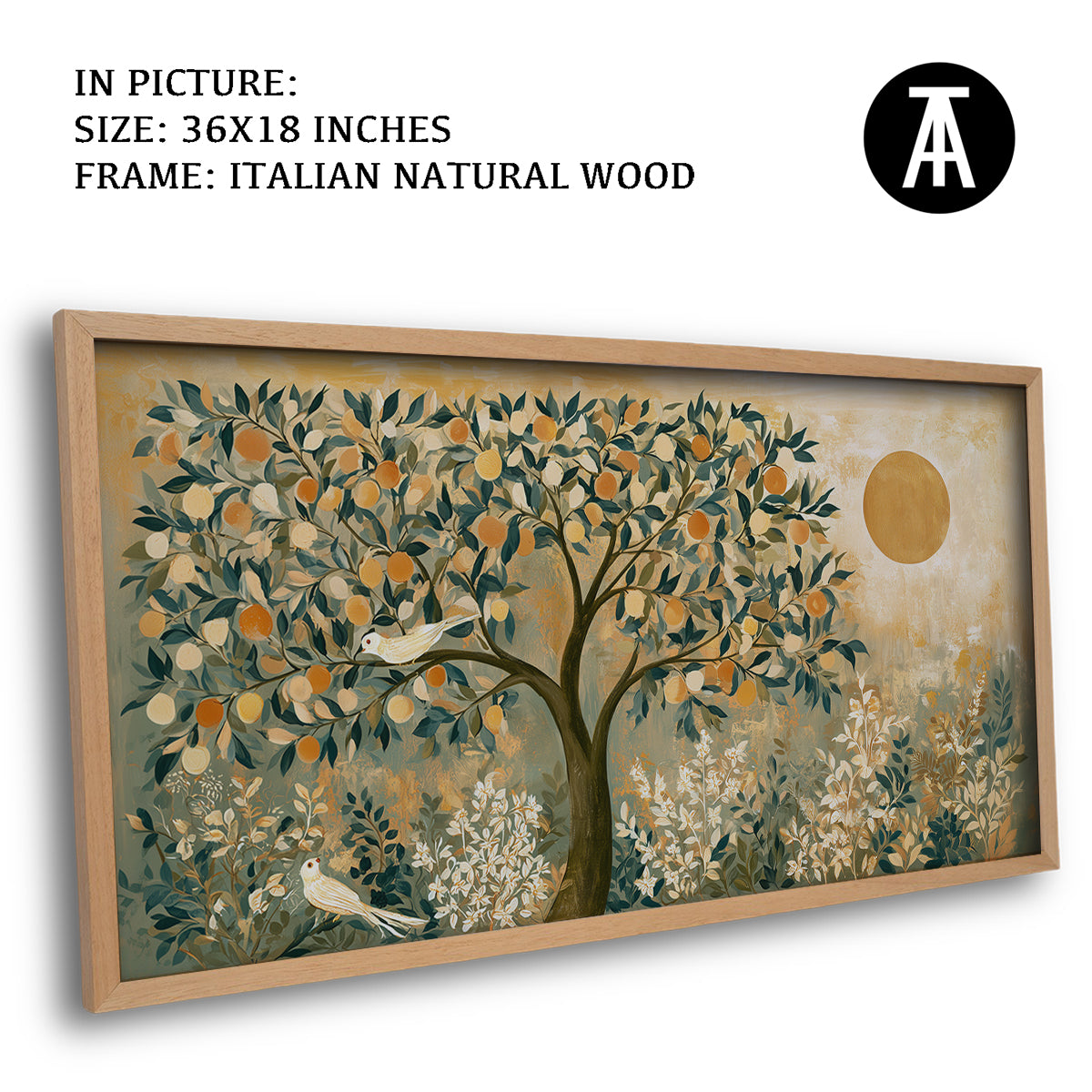 Artwork in Natural Wood Frame