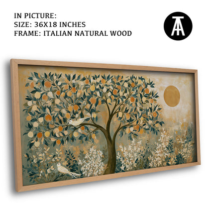 Artwork in Natural Wood Frame