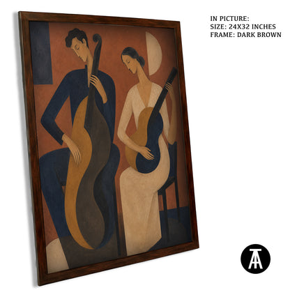 Artwork in Dark Brown Frame