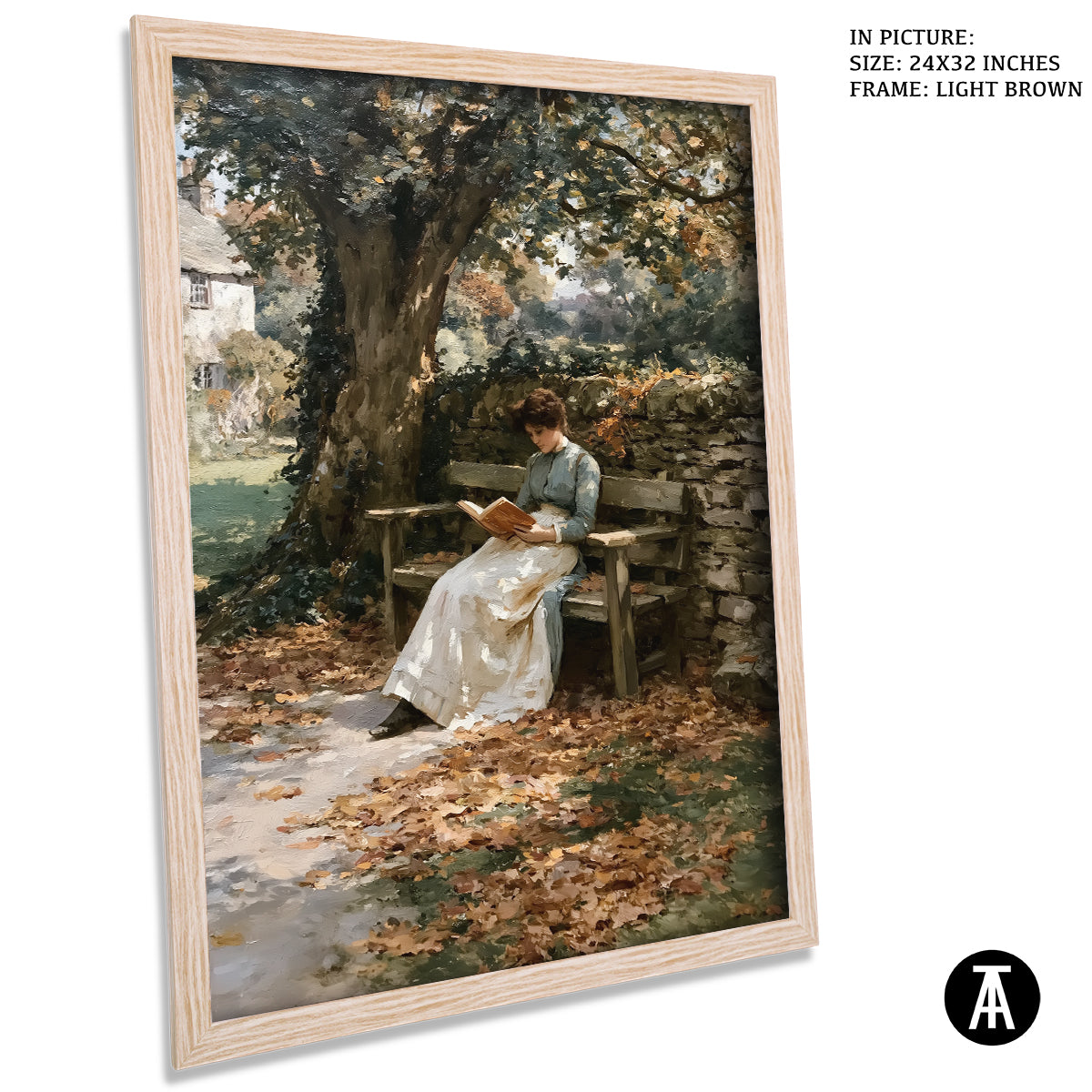 Artwork in Light Brown Frame