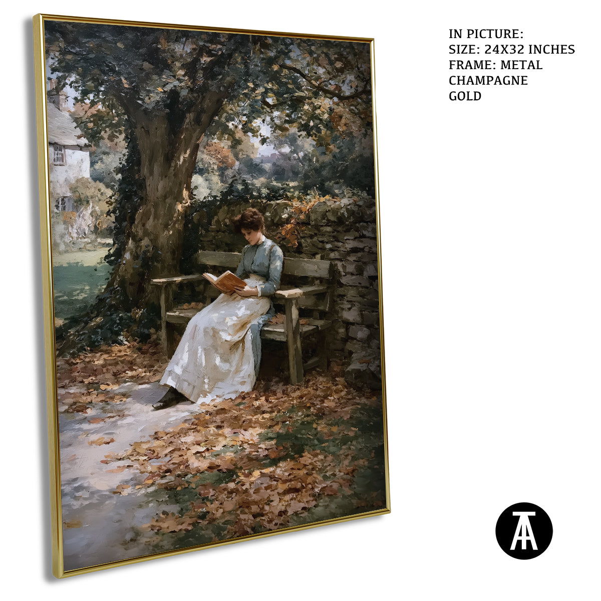 Artwork in Metal Champagne Gold Frame