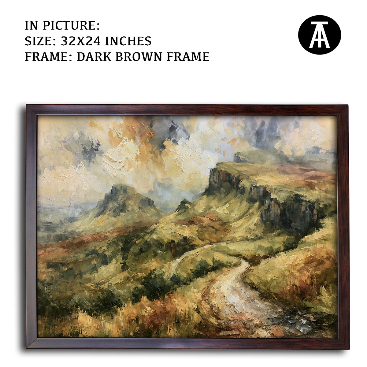 Artwork in Dark Brown Frame