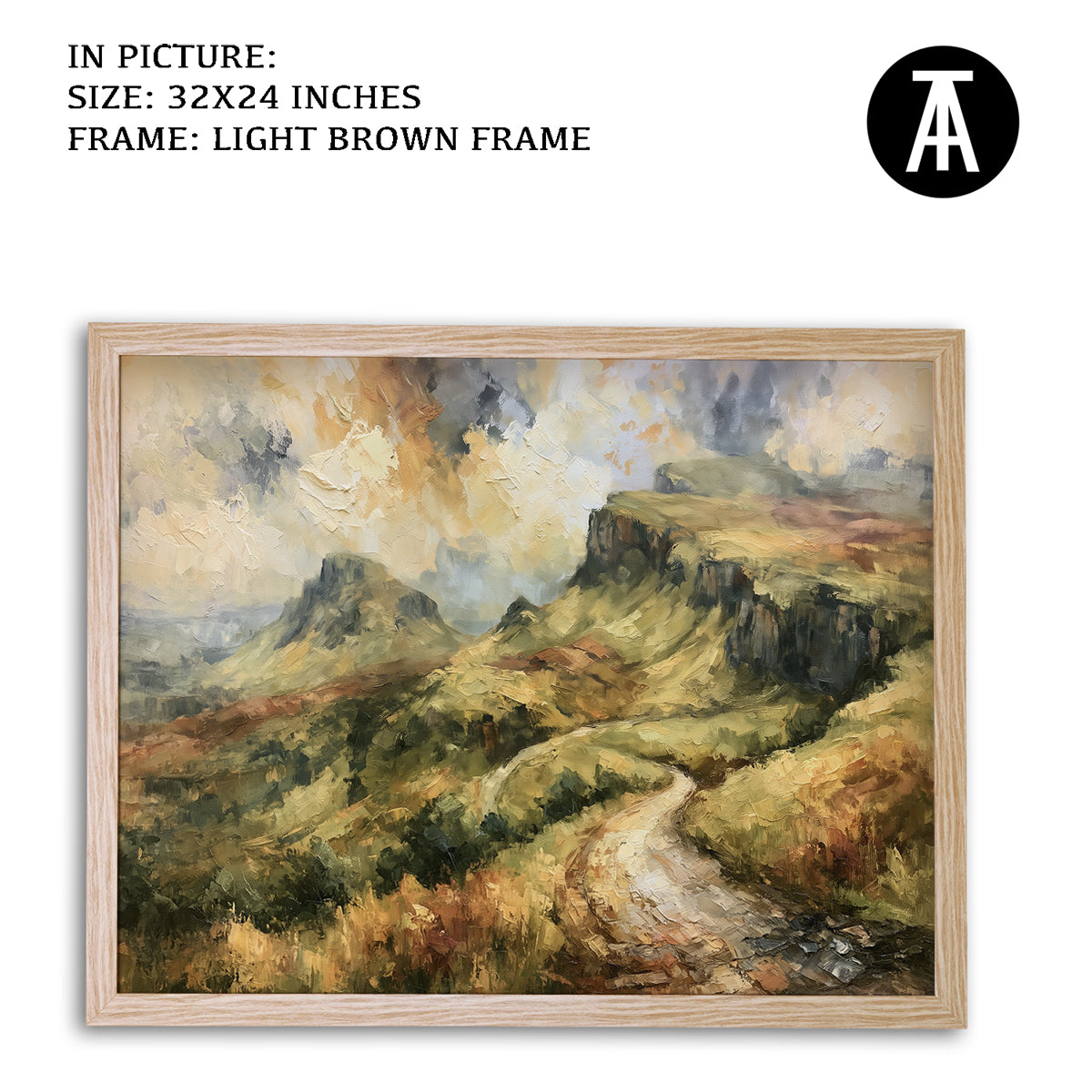 Artwork in Light Brown Frame