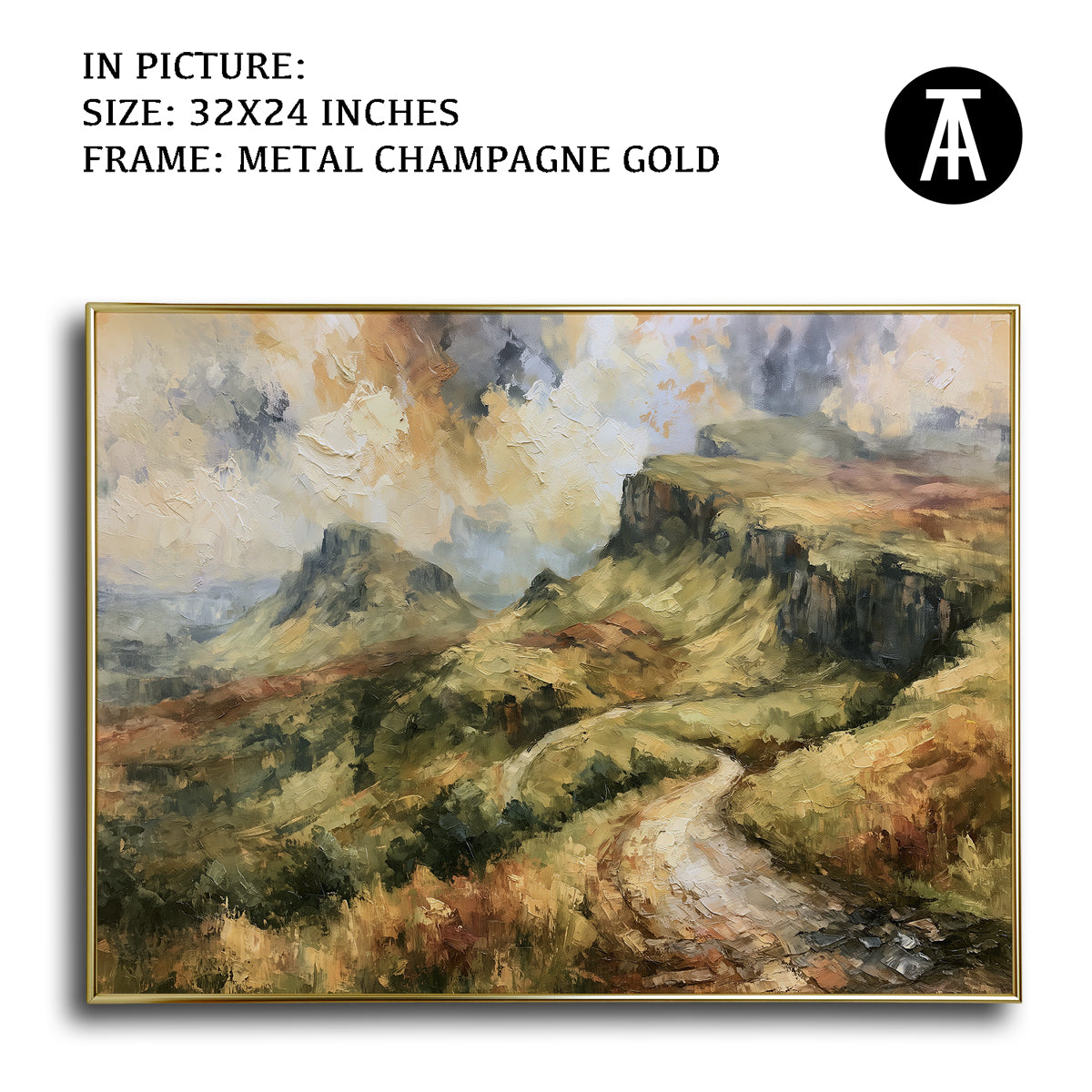 Artwork in Metal Champagne Gold Frame