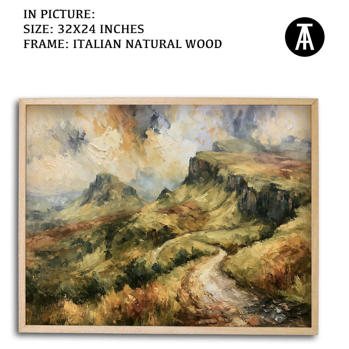 Artwork in Natural Wood Frame