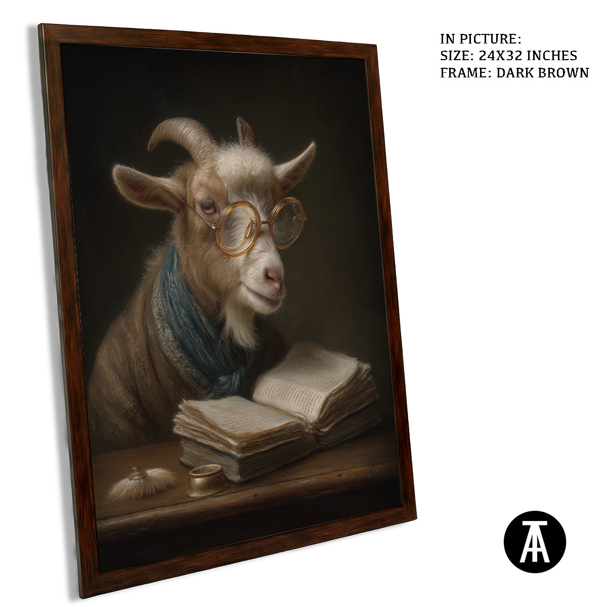 Artwork in Dark Brown Frame