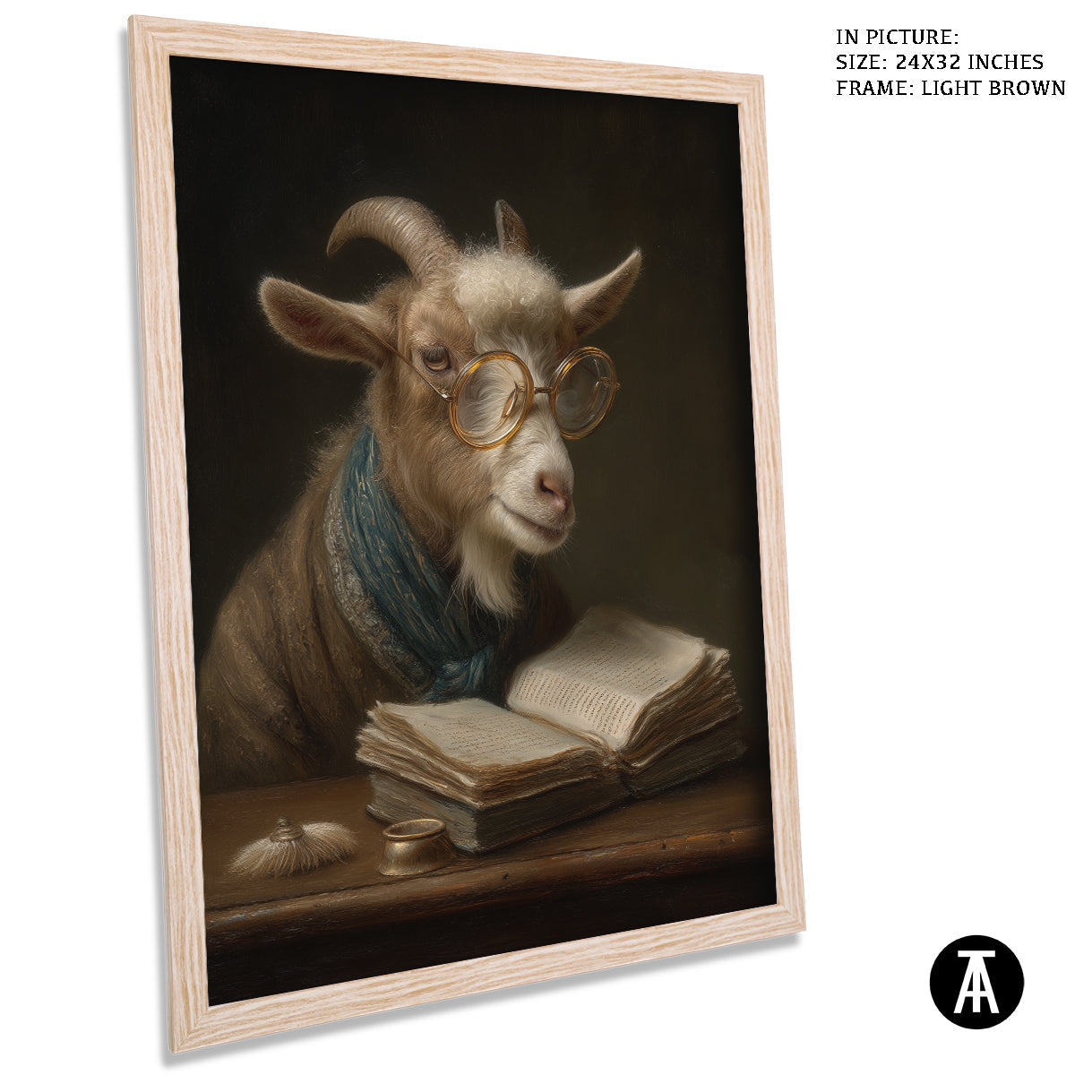 Artwork in Light Brown Frame