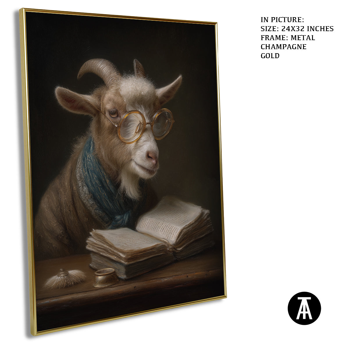 Artwork in Metal Champagne Gold Frame