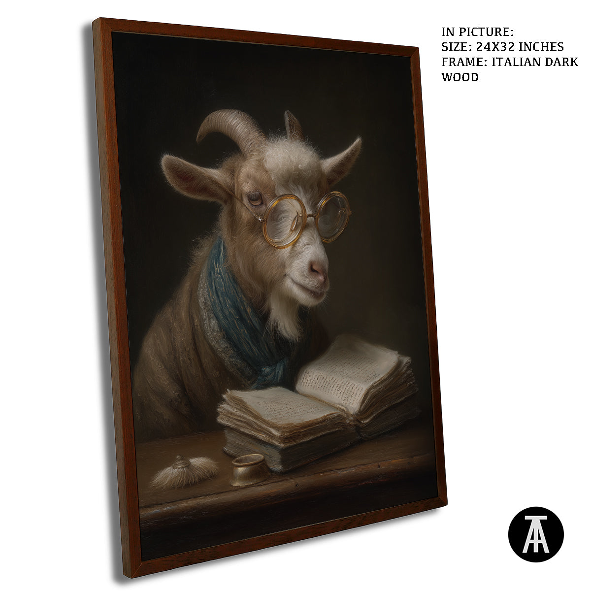 Artwork in Dark Wood Frame