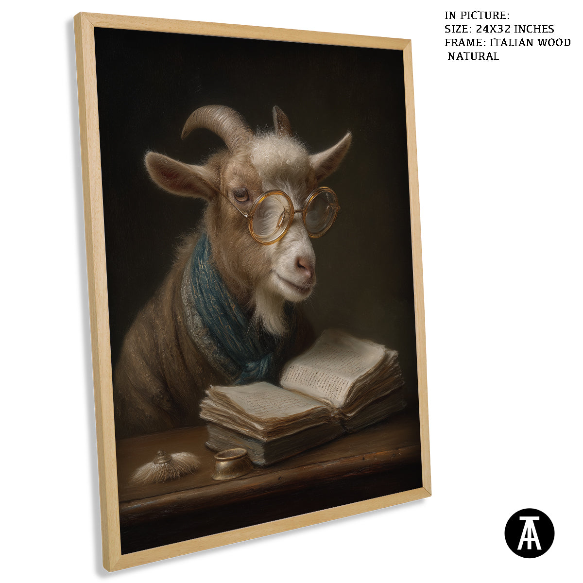 Artwork in Natural Wood Frame