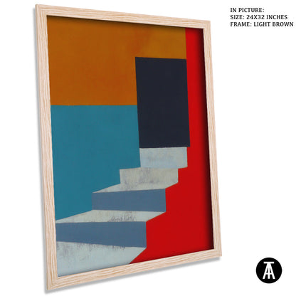 Artwork in Light Brown Frame