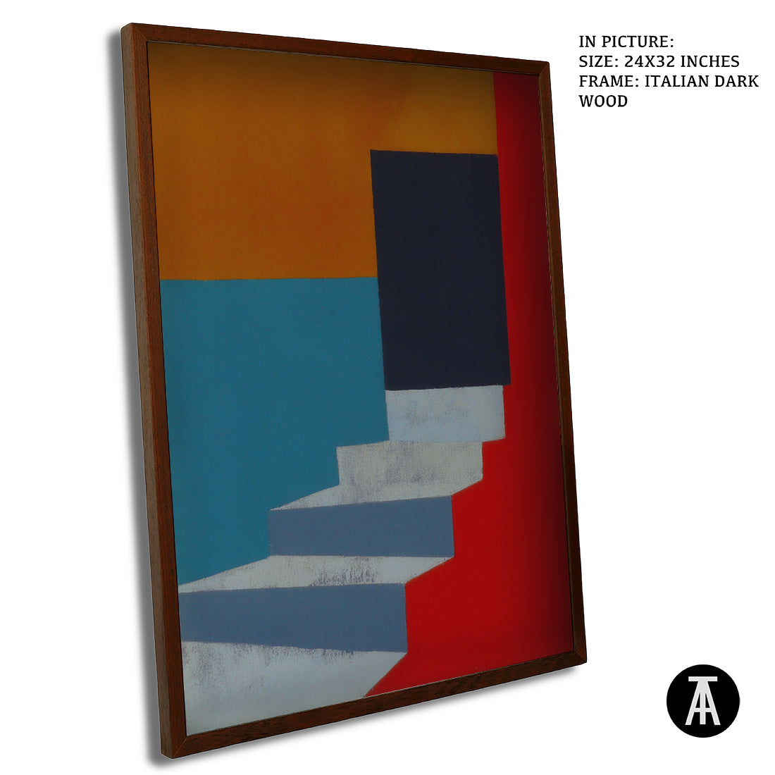 Artwork in Dark Wood Frame