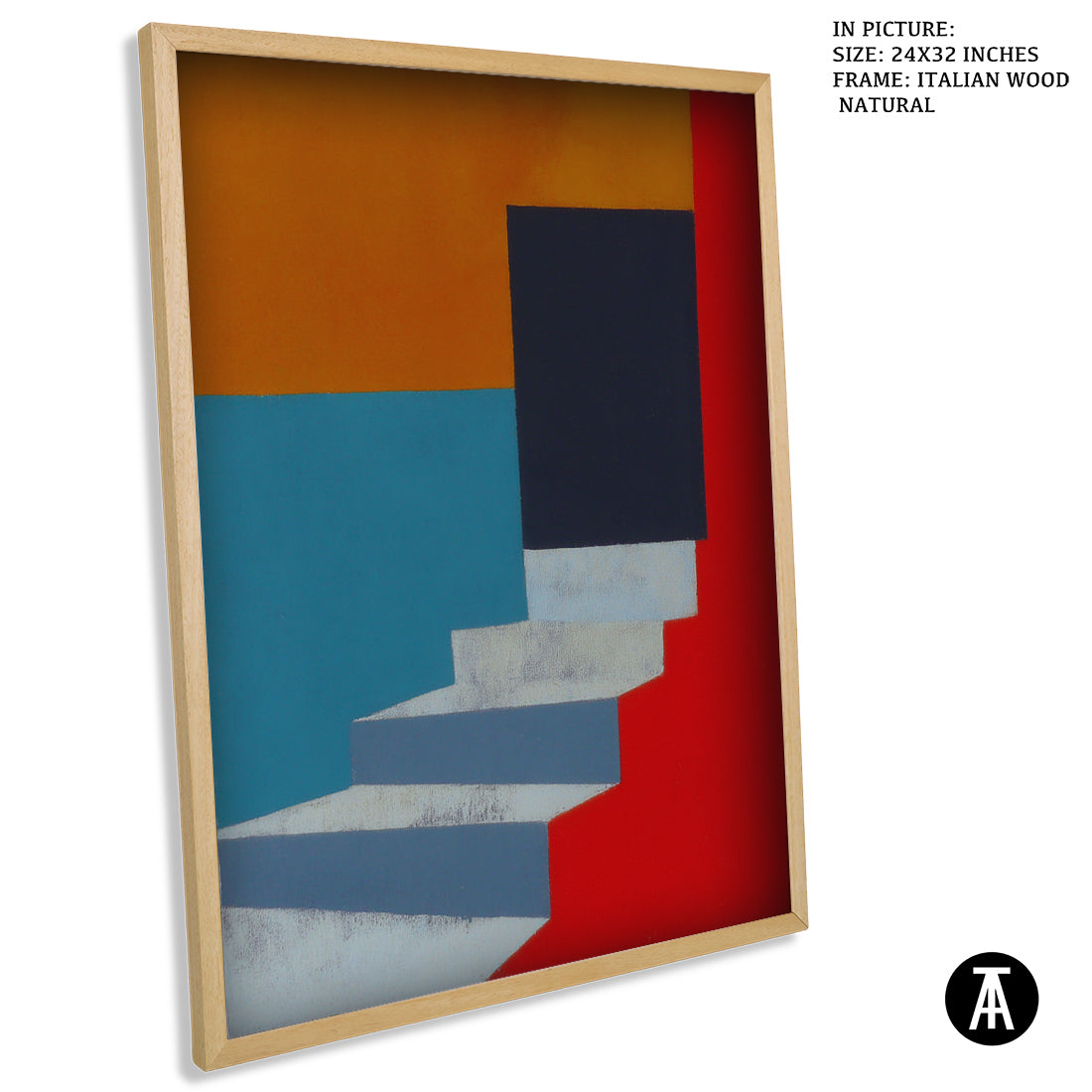 Artwork in Natural Wood Frame