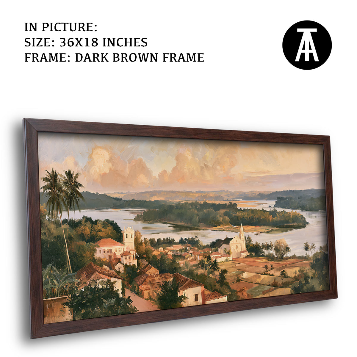 Artwork in Dark Brown Frame