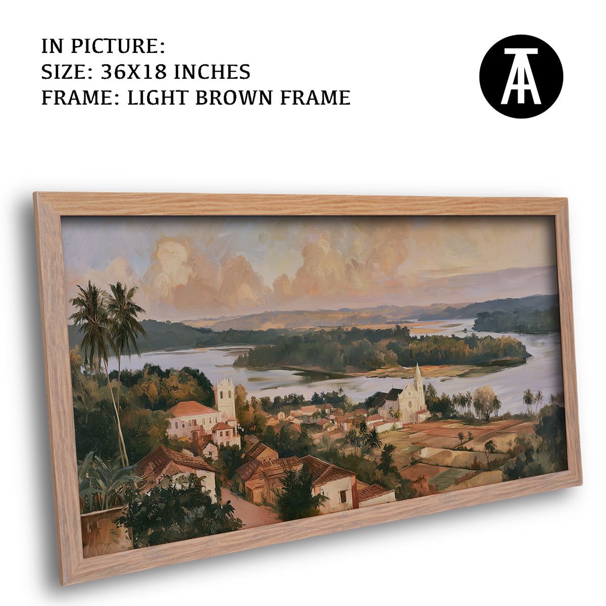 Artwork in Light Brown Frame