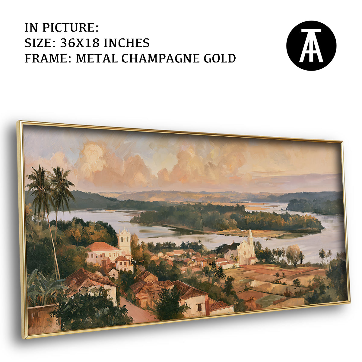 Artwork in Metal Champagne Gold Frame