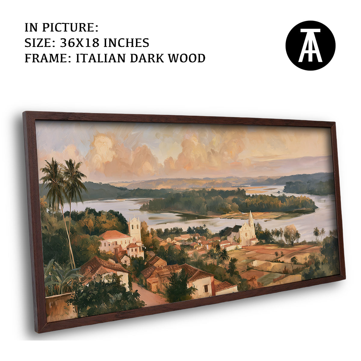 Artwork in Dark Wood Frame