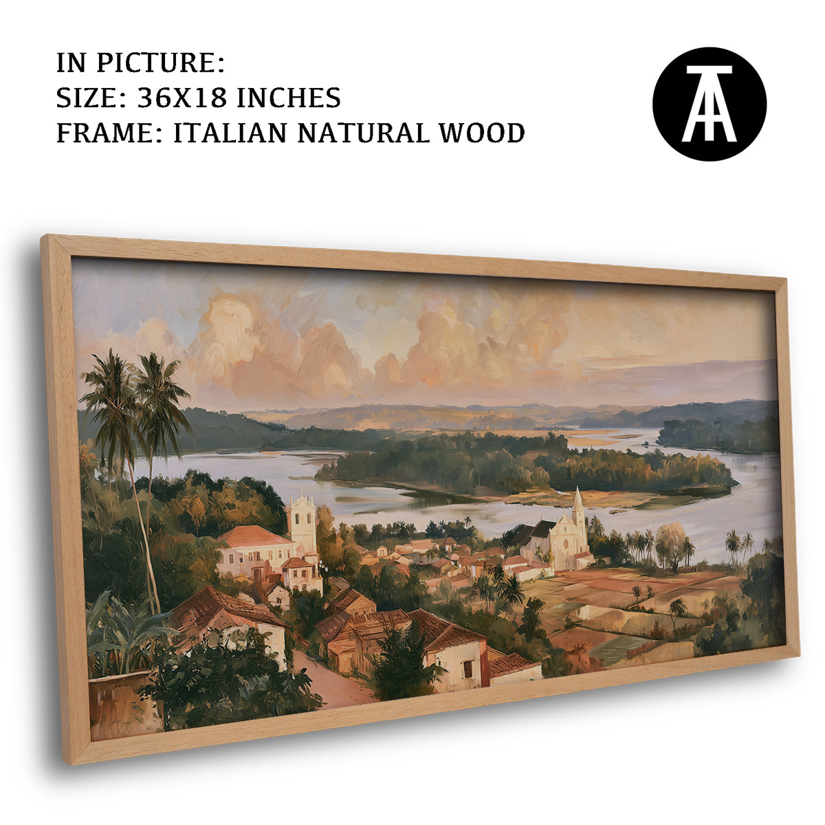 Artwork in Natural Wood Frame