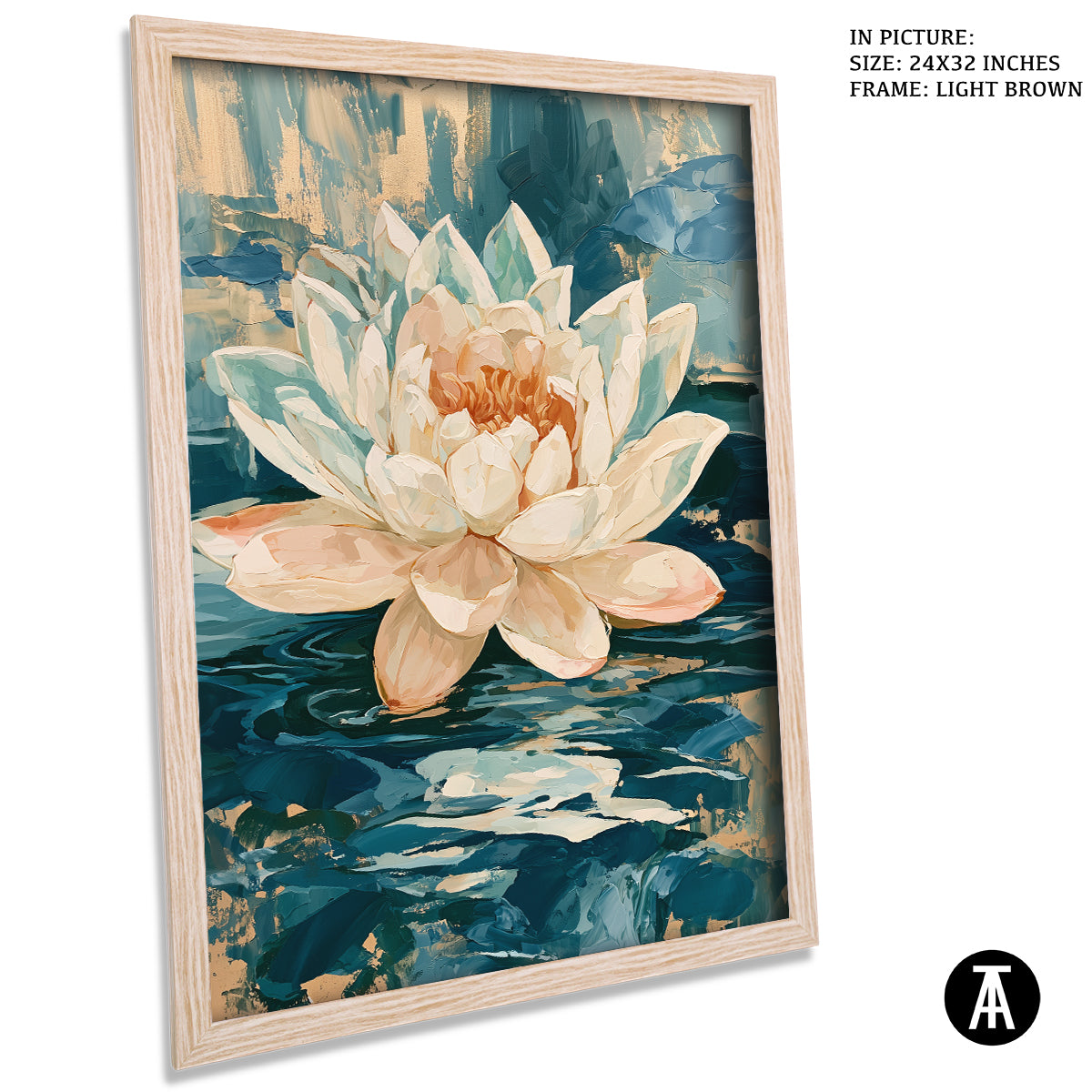 Artwork in Light Brown Frame