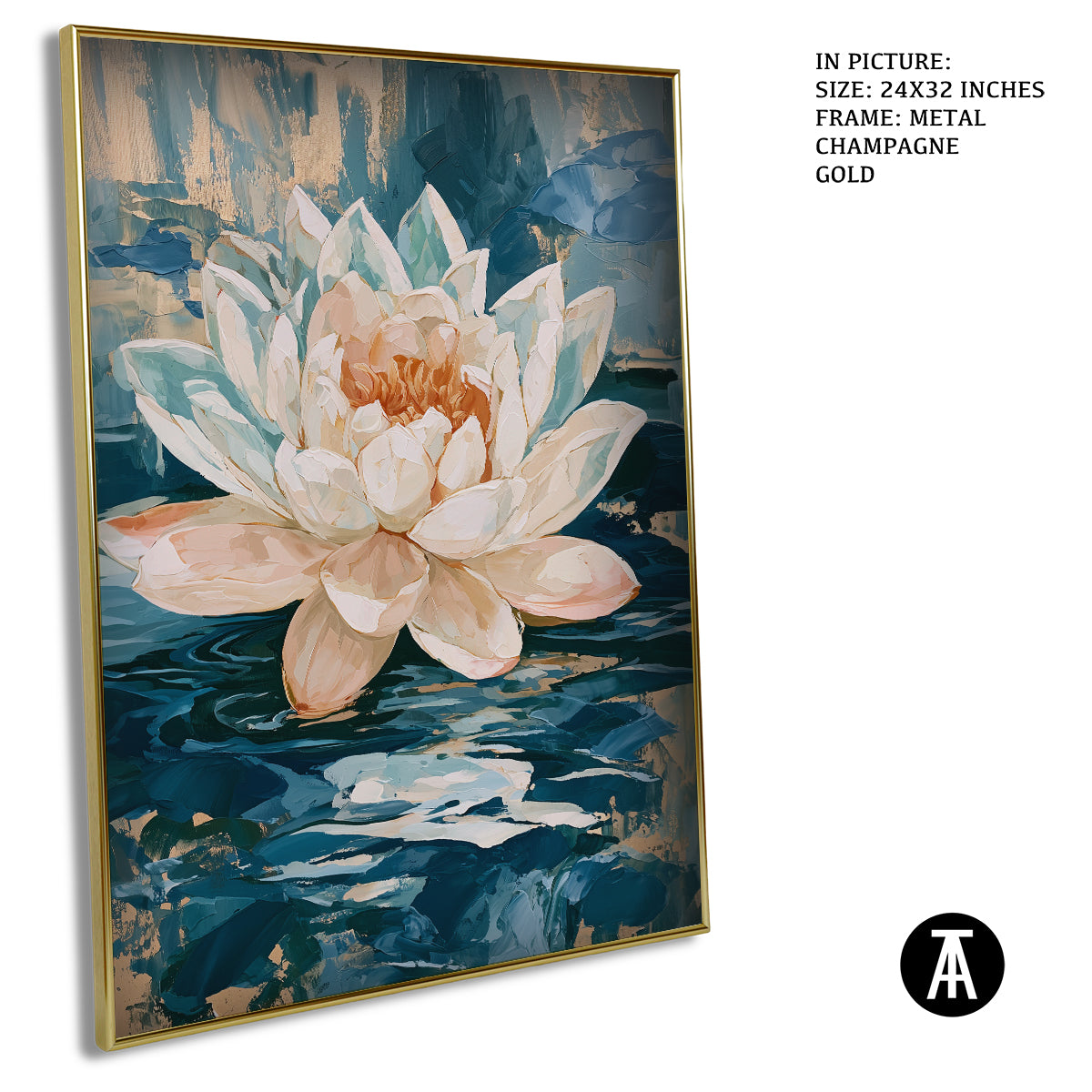 Artwork in Metal Champagne Gold Frame