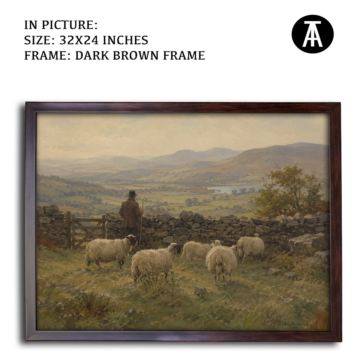 Artwork in Dark Brown Frame