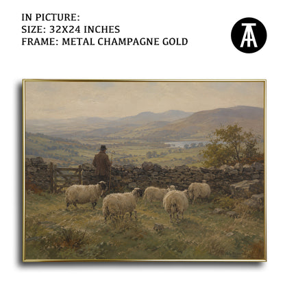 Artwork in Metal Champagne Gold Frame