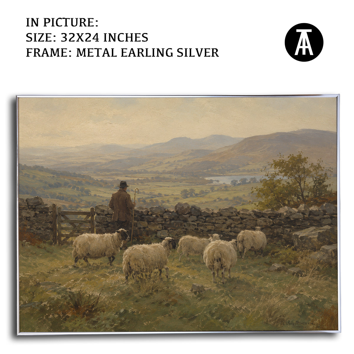 Artwork in Metal Earling Silver Frame