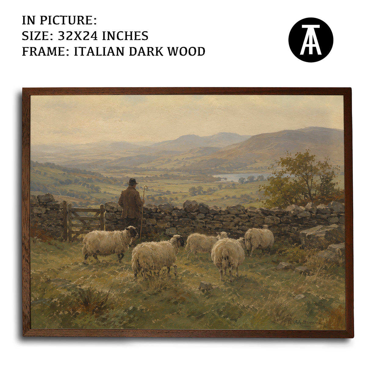 Artwork in Dark Wood Frame