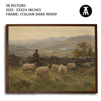 Artwork in Dark Wood Frame