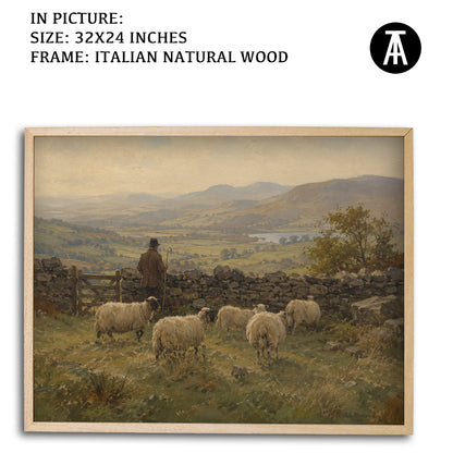Artwork in Natural Wood Frame