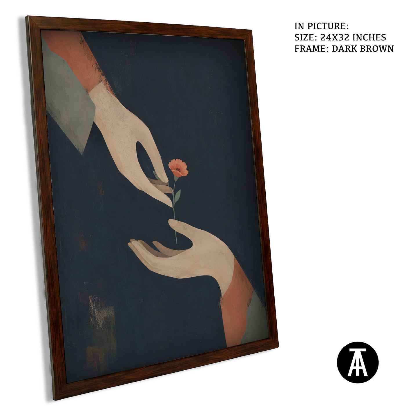 Artwork in Dark Brown Frame