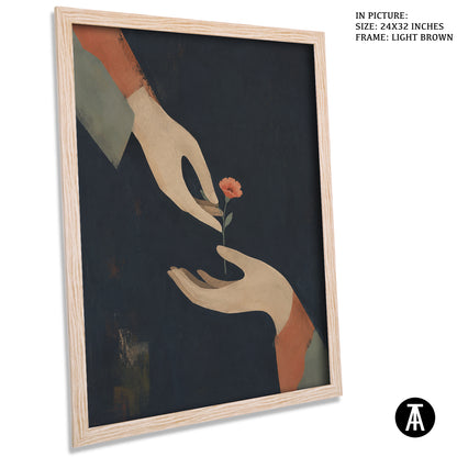 Artwork in Light Brown Frame