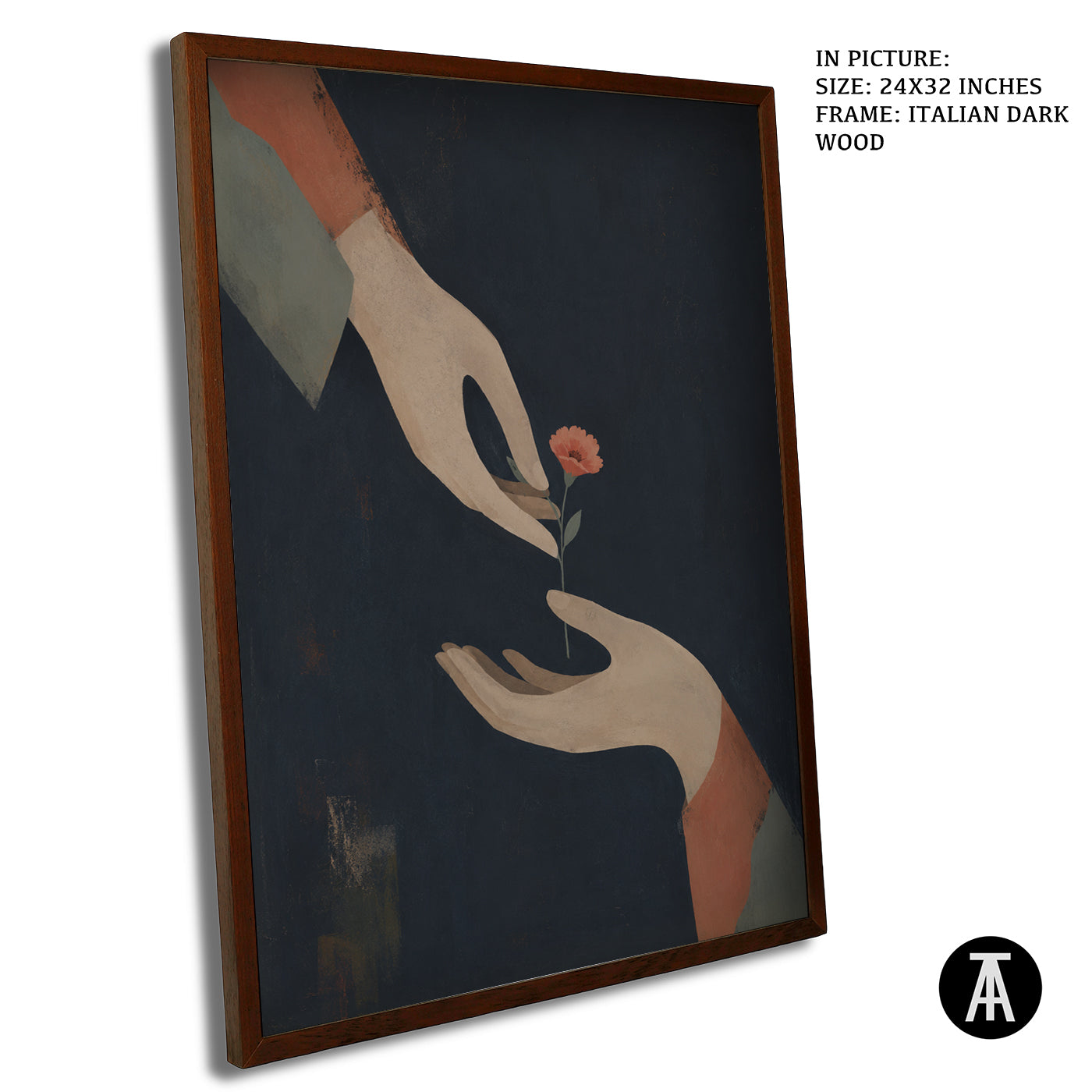 Artwork in Dark Wood Frame