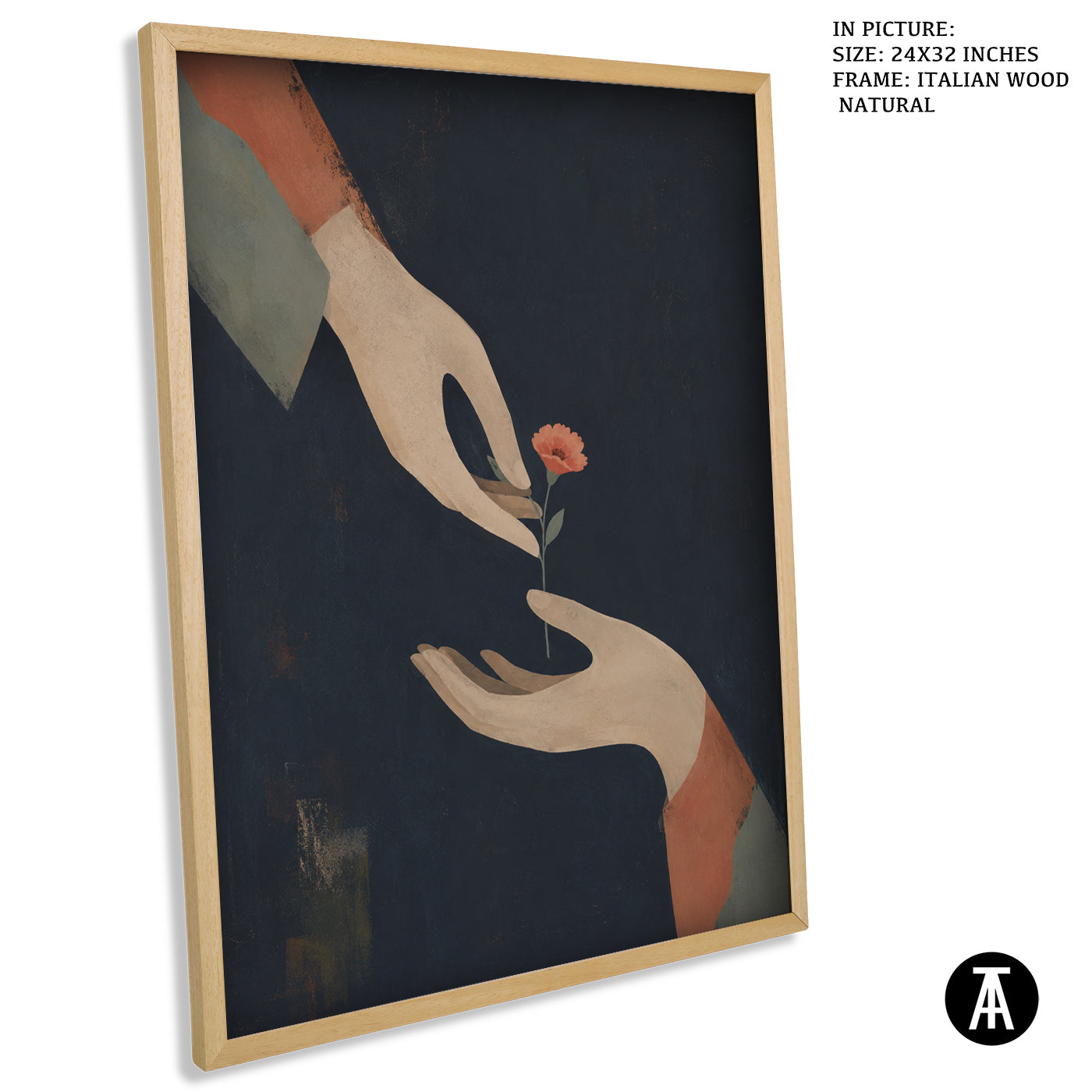 Artwork in Natural Wood Frame