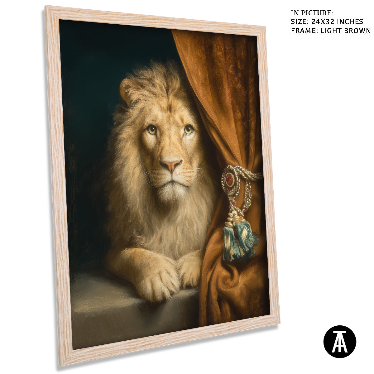 Artwork in Light Brown Frame