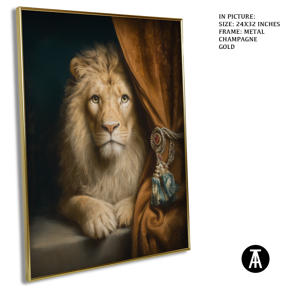 Artwork in Metal Champagne Gold Frame