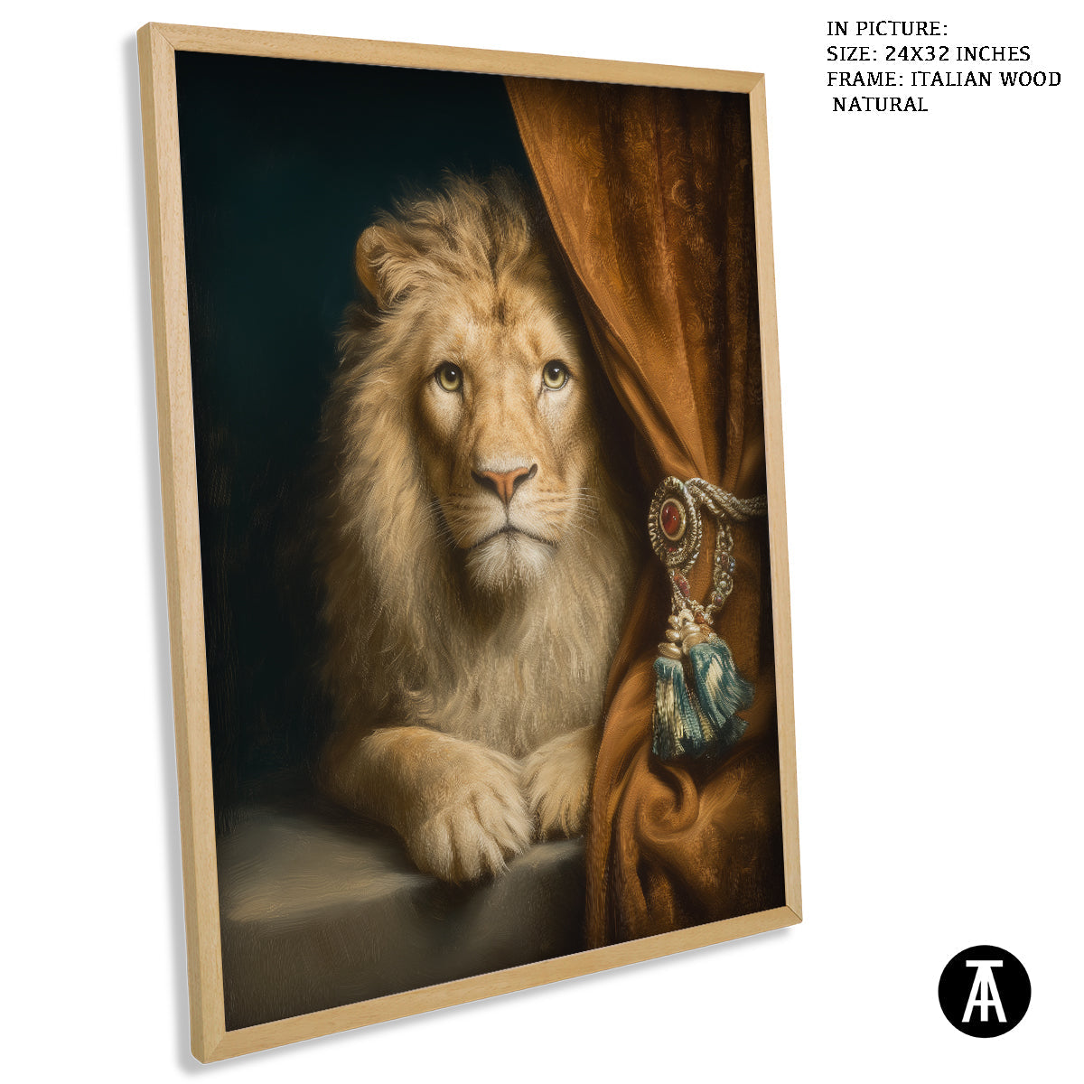 Artwork in Natural Wood Frame