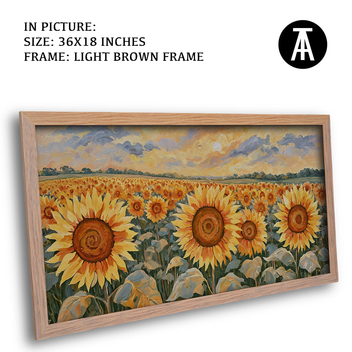Artwork in Light Brown Frame