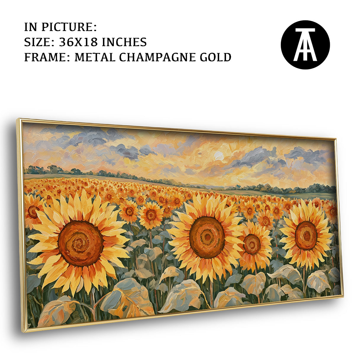Artwork in Metal Champagne Gold Frame