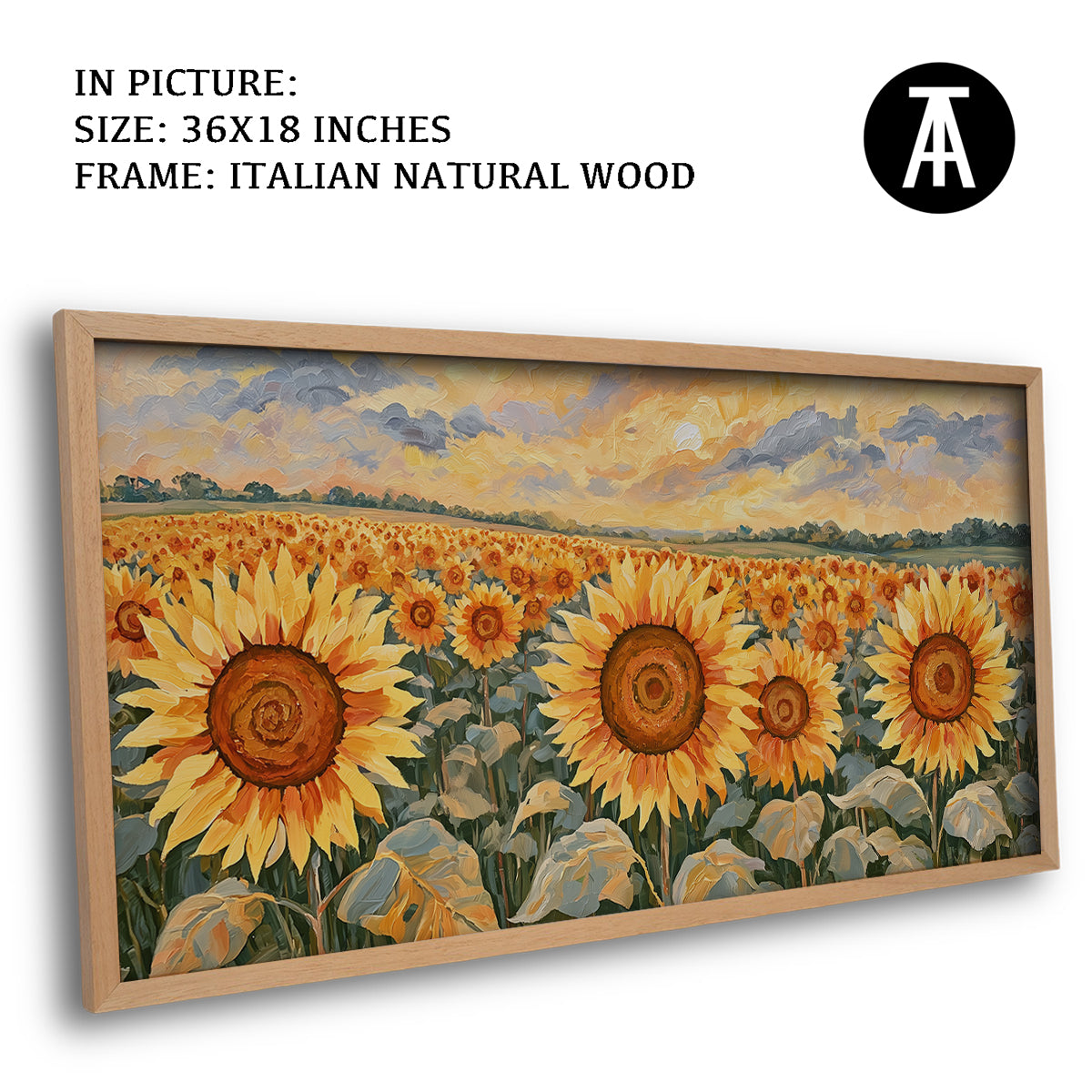 Artwork in Natural Wood Frame