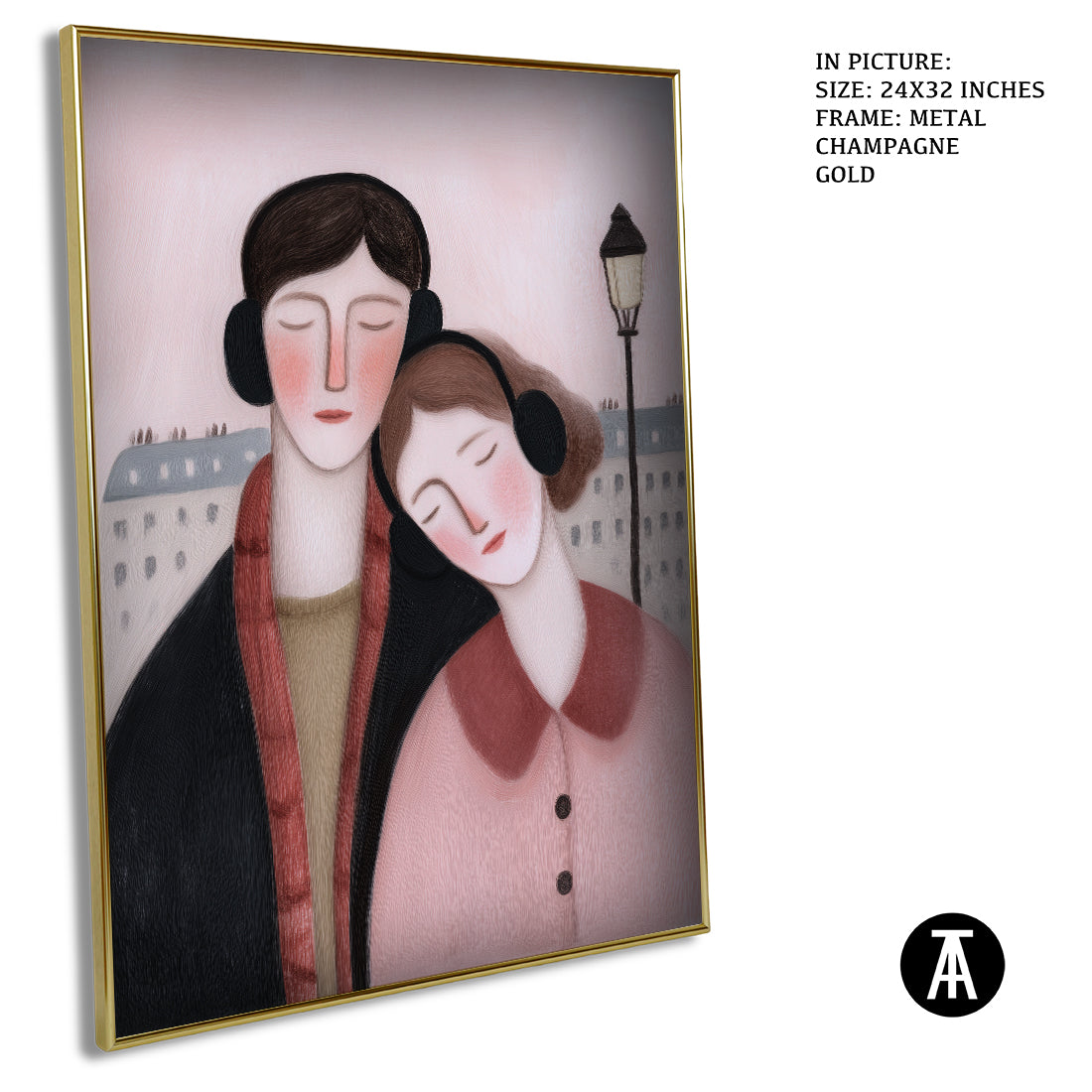 Sample Artwork in Champagne gold Metal Frame