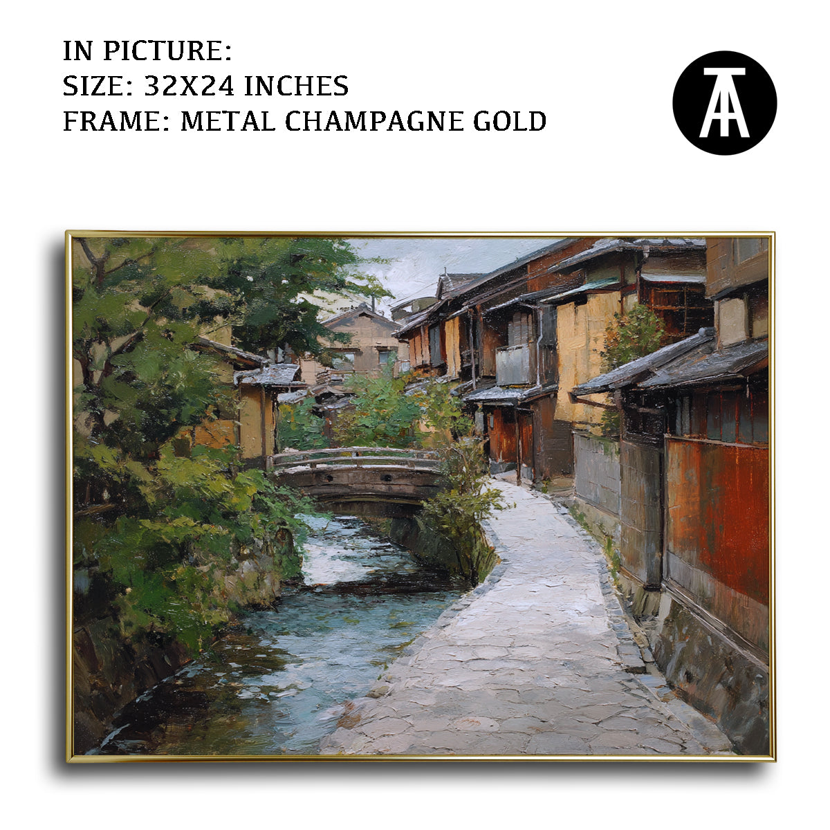 Artwork in Light Brown Frame