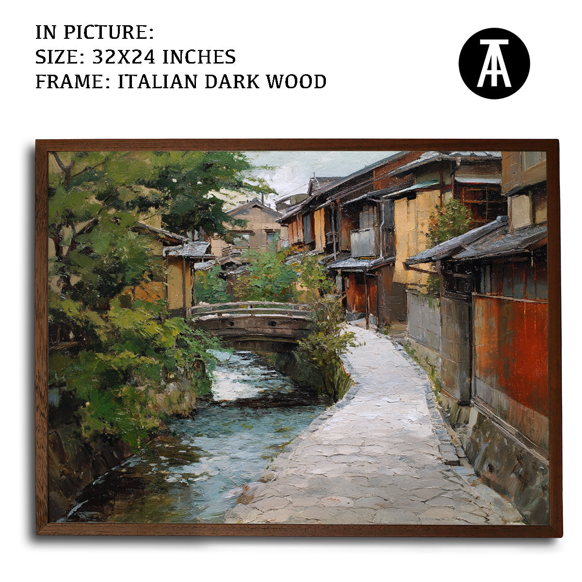 Artwork in Dark Wood Frame