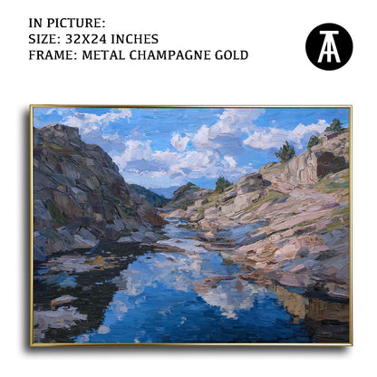 Artwork in Light Brown Frame