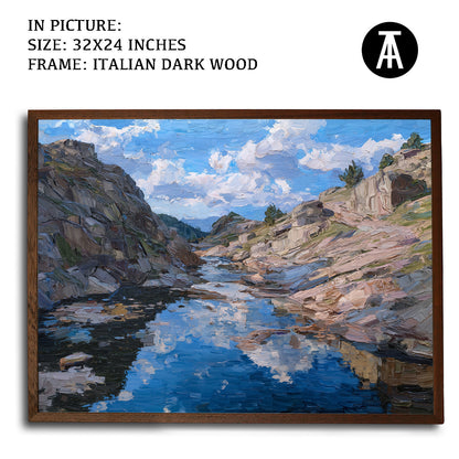 Artwork in Dark Wood Frame